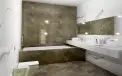 Укладка керамогранита 1200х600 на стену в ванной